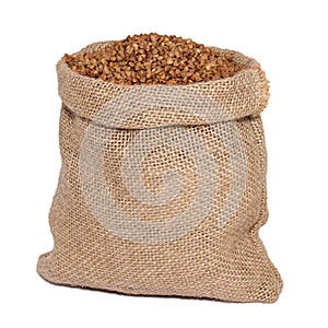 Buckwheat in bag from sacking