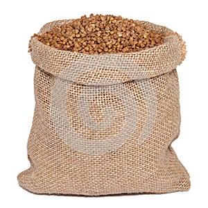 Buckwheat in bag from sacking