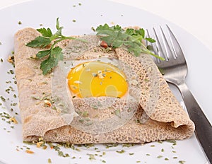 Buckwheat crepe with egg