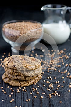 Buckwheat flour cookies with chocolate