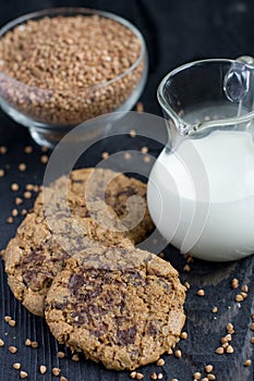 Buckwheat flour cookies with chocolate