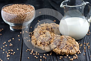 Buckwheat flour cookies with chocolate