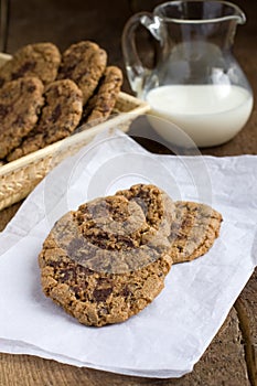 Buckwheat flour cookies with chocolate