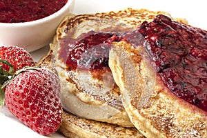 Buckwheat Pancakes with Berry Coulis