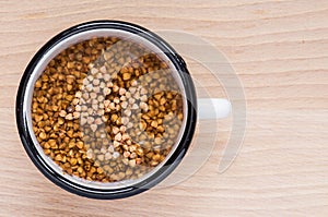 Buckwheat soaked in water