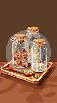 Buckwheat stored in a glass jar