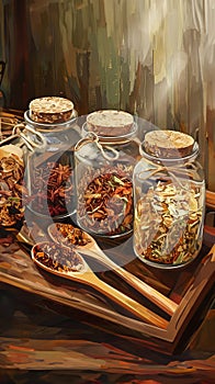 Buckwheat stored in a glass jar