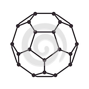 buckyball formula molecule atom hexagonal ball shape concept research chemistry science