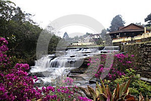 Bucolic waterfall scene in the district of Mantiqueira in the interior of the state of Minas Gerais photo