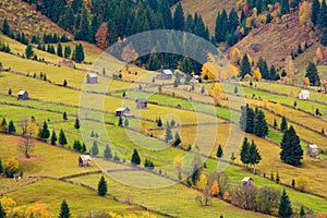 Bucovina countryside landscape in Romania on autumn time photo