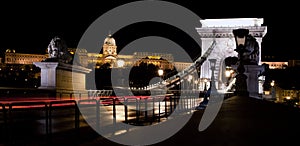 Buda Castle and Chain Bridge. Budapest, Hungary