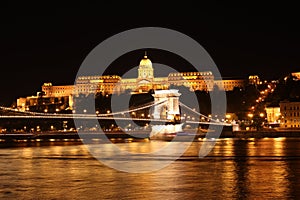 Buda Castle and the Chain Bridge at Night