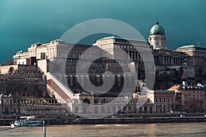 Buda Castle Royal Palace and Danube river. Budapest, Hungary