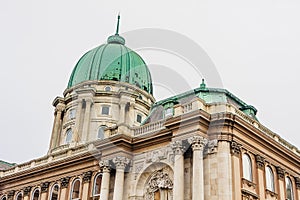 Buda Castle was built on the southern tip of Castle Hill in medieval times, famous for baroque architecture. Budapest, Hungary