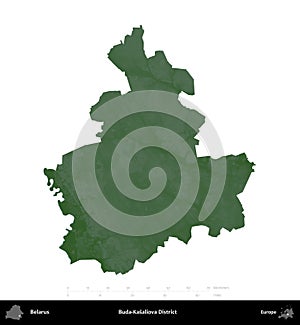 Buda-Kasaliova District, Belarus, isolated on white. Physical