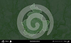 Buda-Kasaliova District highlighted, Belarus. Physical
