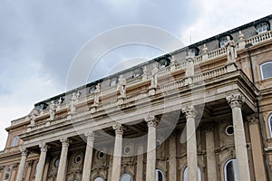 Buda palace western forecourt terrace statues photo