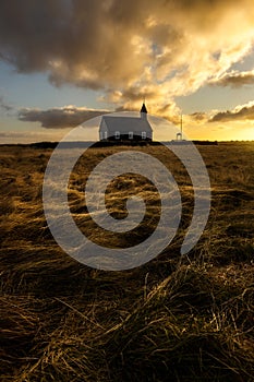 Budakirkja, the famous black church in Budir in the Snaefelsness Peninsula, Iceland