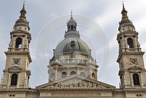 Budapest Basilica of Saint Stephen on a cloudy day, Hungary
