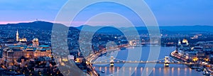 Budapest blue hour panorama