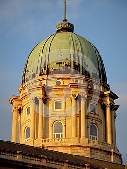 Budapest Budavari palace copper dome