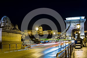 Budapest - Chain Bridge and car lightrail