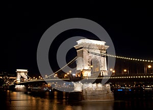 Budapest Chain Bridge Night