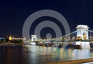 Budapest Chain Bridge night view