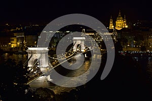 Budapest Chain Bridge night view