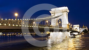 Budapest Chain Bridge night view