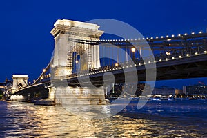 Budapest Chain Bridge night view