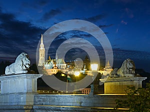 Budapest Chain Bridge night view