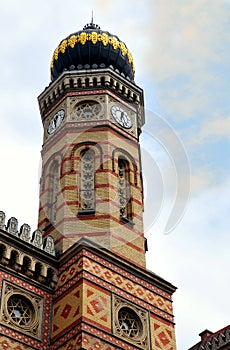 Budapest the Choral Synagogue fragment facade dome