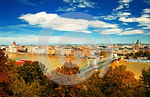 Budapest city in autumn