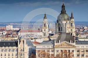 Budapest cityscape as seen from Gellert Hill. Hungary