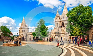 Budapest Fishermans Bastion square famous touristic landmark