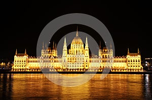 Budapest Hungarian Parliament Night