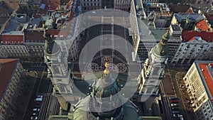 Budapest, Hungary - 4K aerial drone footage about the towers of St.Stephen`s Basilica