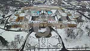 Budapest, Hungary - 4K aerial footage about drone taking off at the famous Szechenyi Thermal Bath