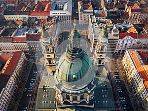 Budapest, Hungary - Aerial view of the beautiful St.Stephen`s Basilica Szent Istvan Bazilika