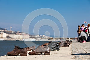 Shoes on the Danube Bank a memorial in honor to the Jews killed by fascist Arrow Cross militiamen in Budapest during World War II