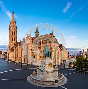 Budapest, Hungary - The beautiful Matthias Church Matyas templom at sunrise