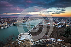 Budapest, Hungary - Beautiful sunset over the city of Budapest