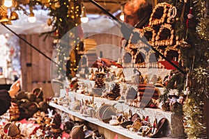 BUDAPEST, HUNGARY - DECEMBER 19, 2018: Tourists and local people enjoying the beautiful Christmas Market at St. Stephen's Square