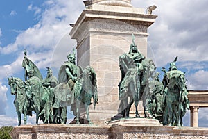 Budapest, Hungary. Heroes` Square, Hosok Tere or Millennium Monument photo