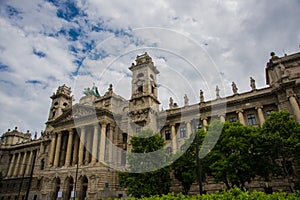 Budapest,Hungary: Hungarian museum of ethnography or Neprajzi Muzeum, at Kossuth Lajos Square in Budapes