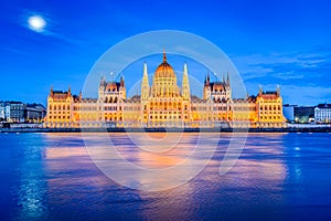 Budapest, Hungary - Hungarian Parliament Building and Danube Riv