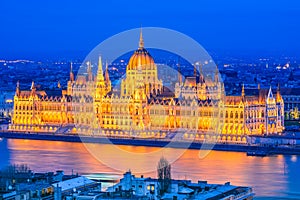 Budapest, Hungary - Hungarian Parliament Building and Danube Riv