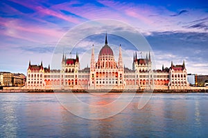 Budapest, Hungary - Hungarian Parliament Building and Danube Riv