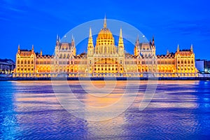 Budapest, Hungary - Hungarian Parliament Building and Danube Riv